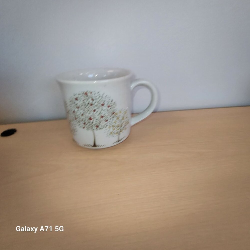 Otagiri Speckled Stoneware Fruit Tree Japan Hand-Painted Mug Cup Latte Espresso